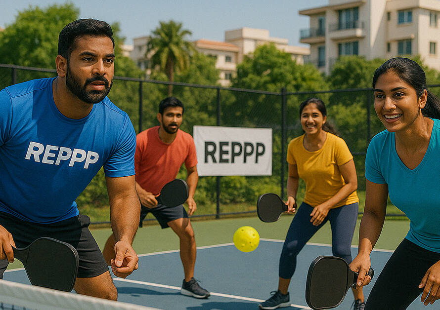 "Why Pickleball Is the Fastest-Growing Sport in 2025 – Indian players enjoying a lively game on a REPPP-branded court, highlighting the sport’s rising popularit